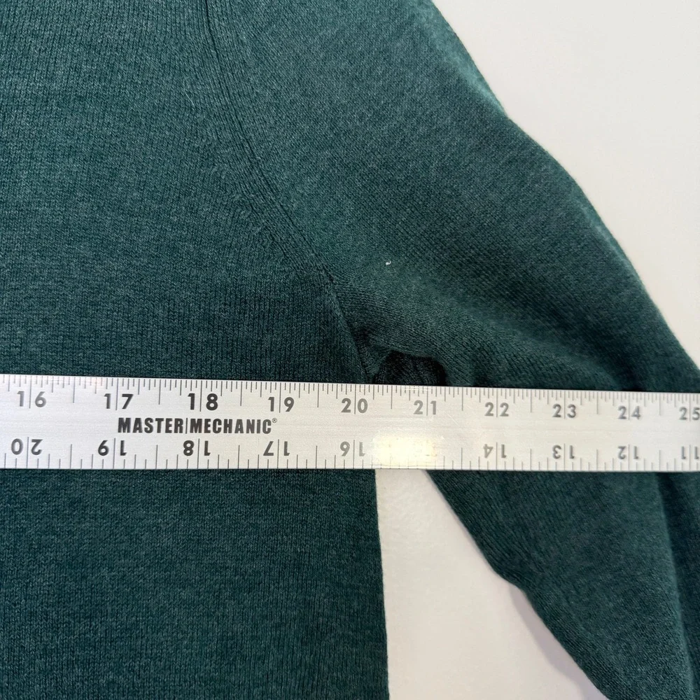 J. Jill NWT Forest‎ Green Heather V-Neck Tunic Sweater Cotton Blend Medium - Picture 8 of 8